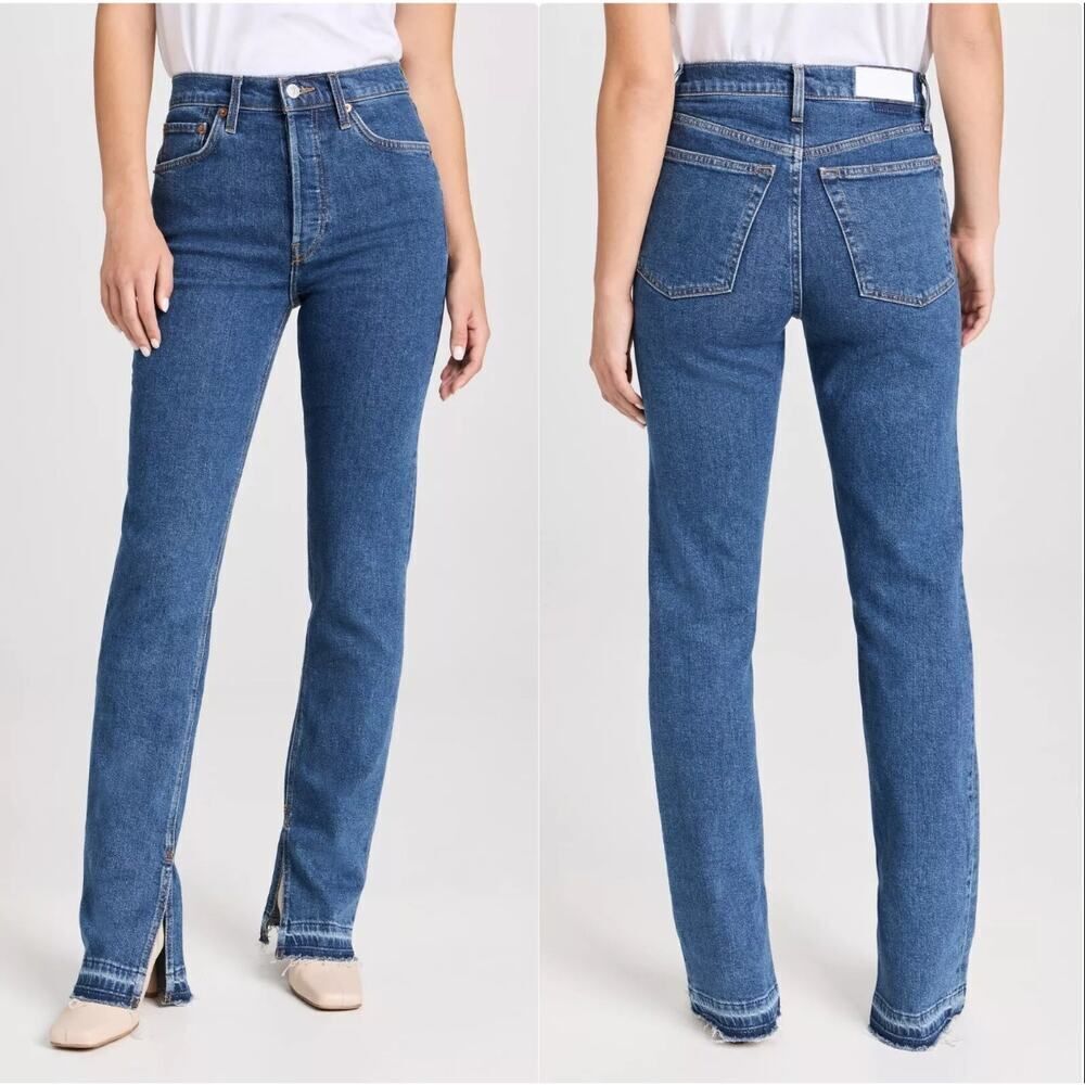 Re/Done Jeans Womens 27 High Rise Skinny‎ Boot Western Rinse Stretch